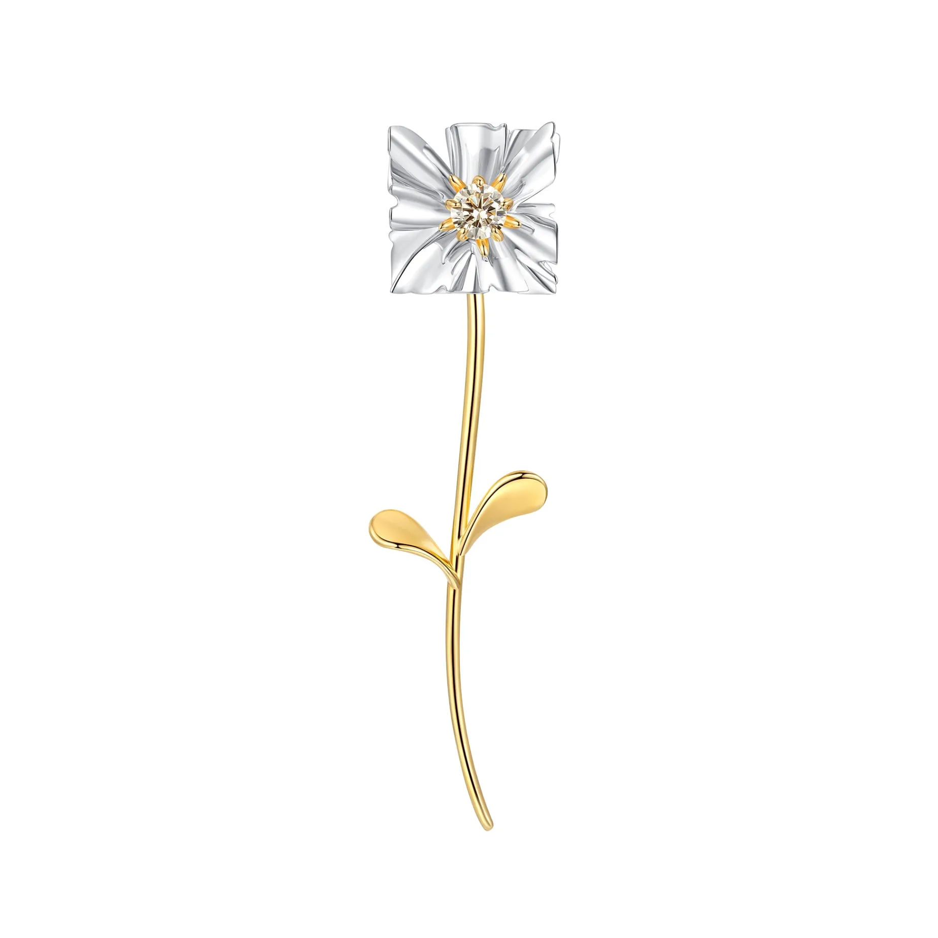 Ripple / Square Flower Branch Earring