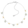Ripple / Square Flower Pearl Chain Chocker