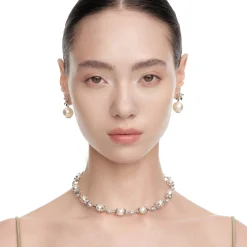 Ripple / Square Flower Pearl Earring