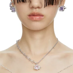 Ripple / Square Zircon stitching necklace