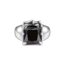 Ripple／Broken square zircon ring