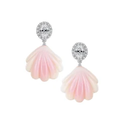 Shell / Carved Shell Pearl Earrings