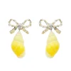 Shell / Raffia Bowknot Conch Earring