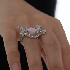 Tasty / Candy Opal Floral Hoop Ring