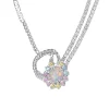 Tasty / Flat Candy Opal Floral Hoop Layers Necklace