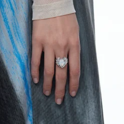 Tasty / Opal Heart Tin Foil Ring