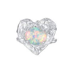 Tasty / Opal Heart Tin Foil Ring