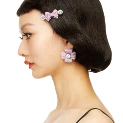 YVMIN X SHUSHUTONG / Double Jeweled Sculpture Bowknot Hair Clip