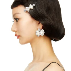YVMIN X SHUSHUTONG / Double Jeweled Sculpture Bowknot Hair Clip