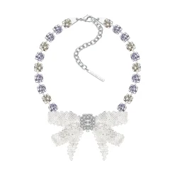 YVMIN X SHUSHUTONG / Gemstone Chain Braided Bow Necklace