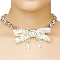 YVMIN X SHUSHUTONG / Gemstone Chain Braided Bow Necklace
