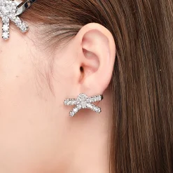 YVMIN X SHUSHUTONG / Gemstone Pave Bow Earring