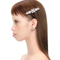 YVMIN X SHUSHUTONG / Gemstone Cross Flower Pearl Hair Clip