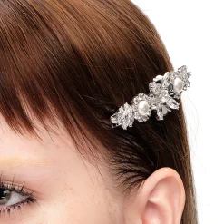 YVMIN X SHUSHUTONG / Gemstone Cross Flower Pearl Hair Clip