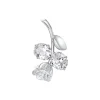 YVMIN X SHUSHUTONG / Inverted Gemstone Leaf Metal Rose Earring