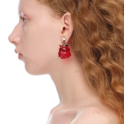 YVMIN X SHUSHUTONG / Metal Rosebud Stud Earrings