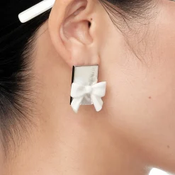 YVMIN X SHUSHUTONG / Natural Stone Square Bowknot Earring