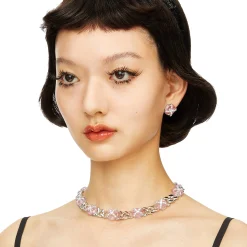 YVMIN X SHUSHUTONG / Natural Gemstone Cross Flower Chain Necklace