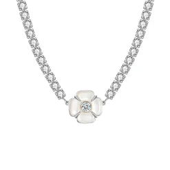 YVMIN X SHUSHUTONG / Natural Gemstone Chain Flower Short Necklace
