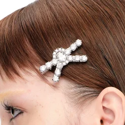 YVMIN X SHUSHUTONG / Pave Gemstone Bow Hair Pin