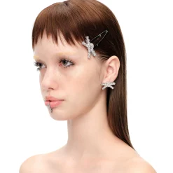 YVMIN X SHUSHUTONG / Pave Gemstone Bow Hair Pin