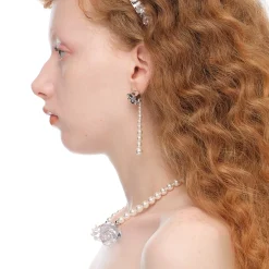 YVMIN X SHUSHUTONG / Pearl String Rose Earring