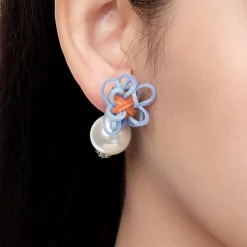 YVMIN X SHUSHUTONG / Rubber Band Flower Pearl Earring