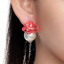 YVMIN X SHUSHUTONG / Rubber Band Flower Pearl Earring