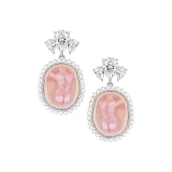 YVMIN X SHUSHUTONG / Shell Sculpture Back Pearl Earrings