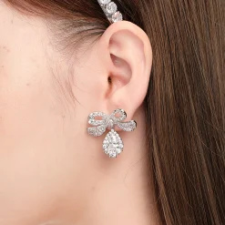 YVMIN X SHUSHUTONG / Soft Gemstone Bow Earrings