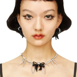 YVMIN X SHUSHUTONG / Square Gemstone Braided Bow Earring